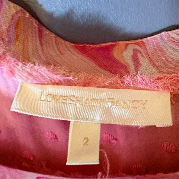 LoveShackFancy Pink Swiss Dot Babydoll Dress Size 2 Cottagecore Boho Mini - Picture 2 of 10